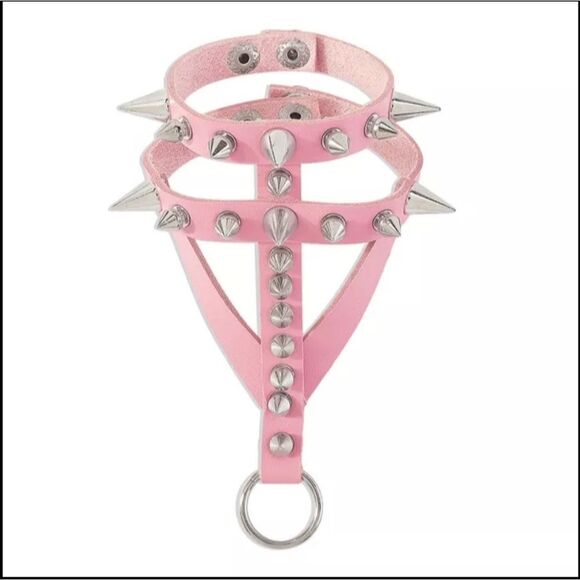 NWOT Pink Studded Open Glove - Picture 1 of 3